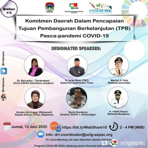 Webinar Komitmen Daerah Dalam Pencapaian Tujuan Pembangunan Berkelanjutan (TPB) Pascapandemi COVID-19